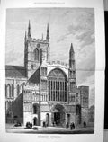 Old 1882 Exterior Rochester Cathedral England Architecture Read Fine Victorian