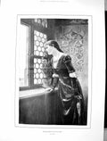 Antique Print 1889 Expectation Niczky Fine Art Beautiful Lady House Window 19th