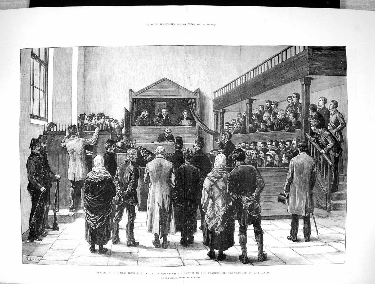 Old 1881 Opening Irish Land Court Connaught Claremorris County Mayo I Victorian