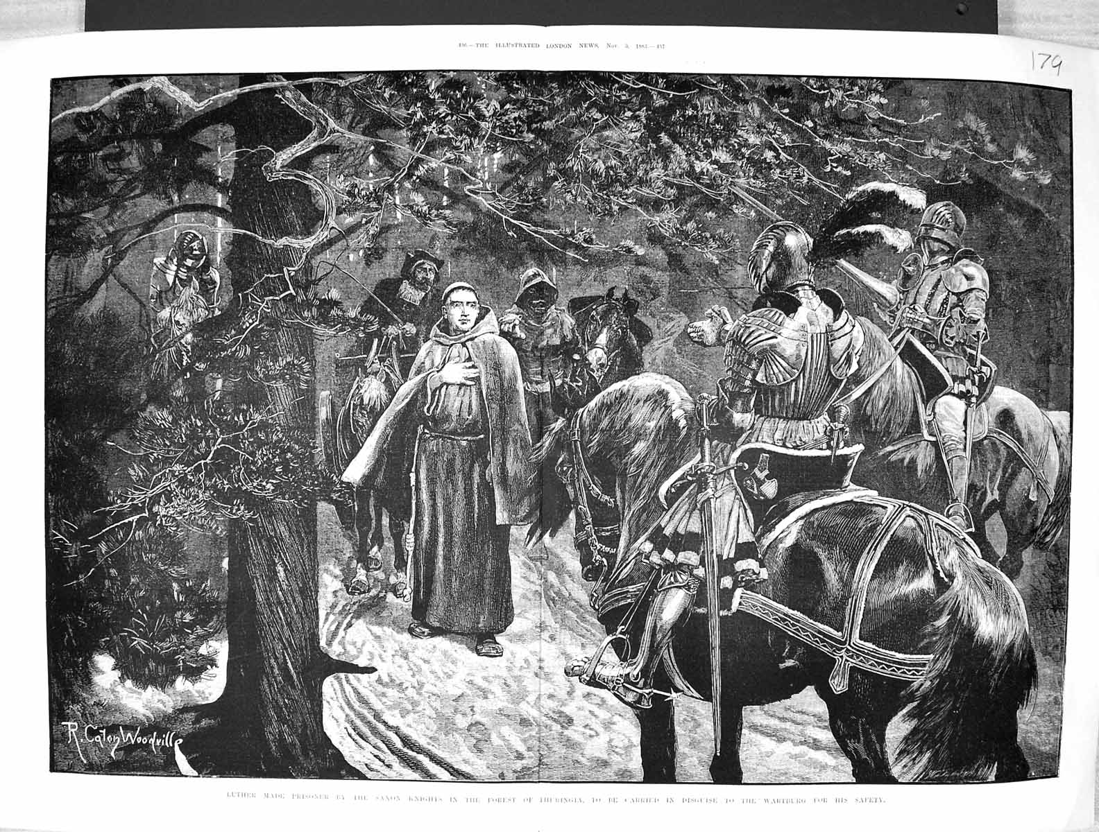 Old 1883 Luther Prisoner Saxon Knights Forest Thuringia Wartburg Wood Victorian