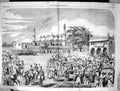 Old Antique Print Damaged 1857 Grand State Procession Nawab Moorshedabad 19th