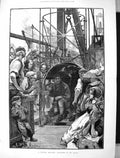 Old Print 1882 Colliery Explosion Volunteers Rescue Shaft Mining Fine Art 19th