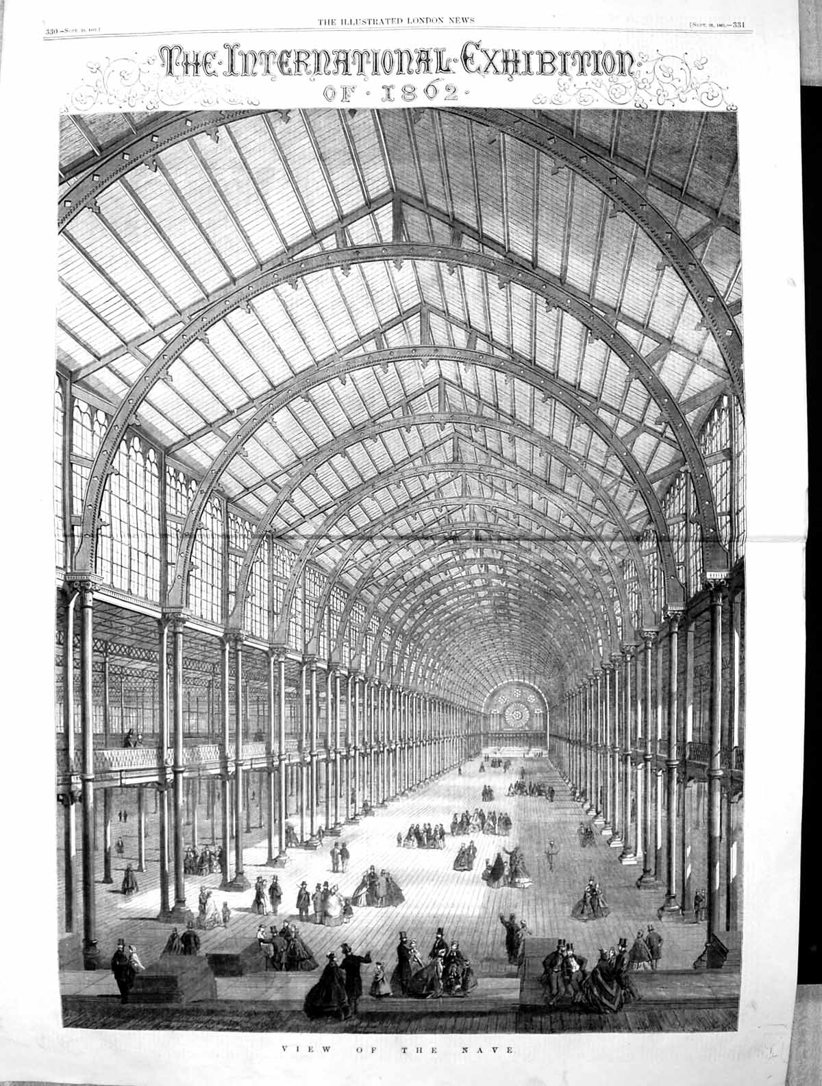 Old 1861 Internation Exhibition Building Interior Nave Architecture E Victorian
