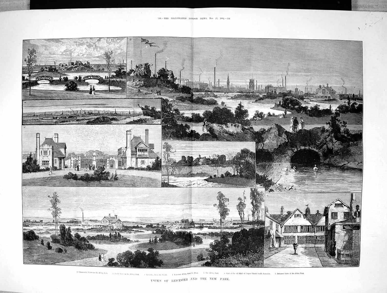 Old 1882 Leicester Hall Corpus Christi Guild Abbey Park Ornamental Wa Victorian
