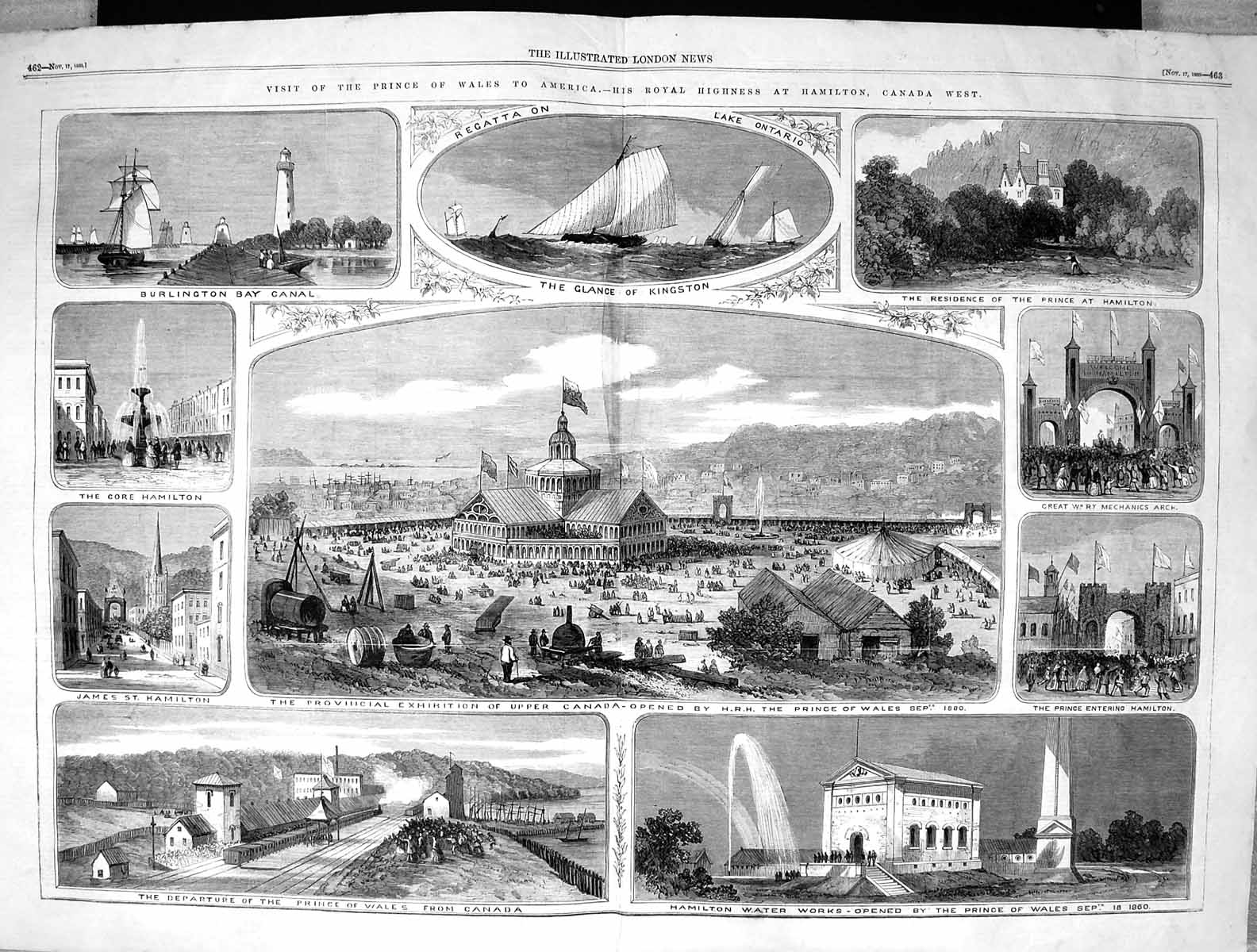 Old 1860 Prince Wales America Kingston Hamilton Water Works Burlingto Victorian