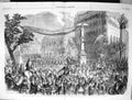 Old Print 1859 War Siers Italy Paris France Procession Boulevard Des Ita 19th