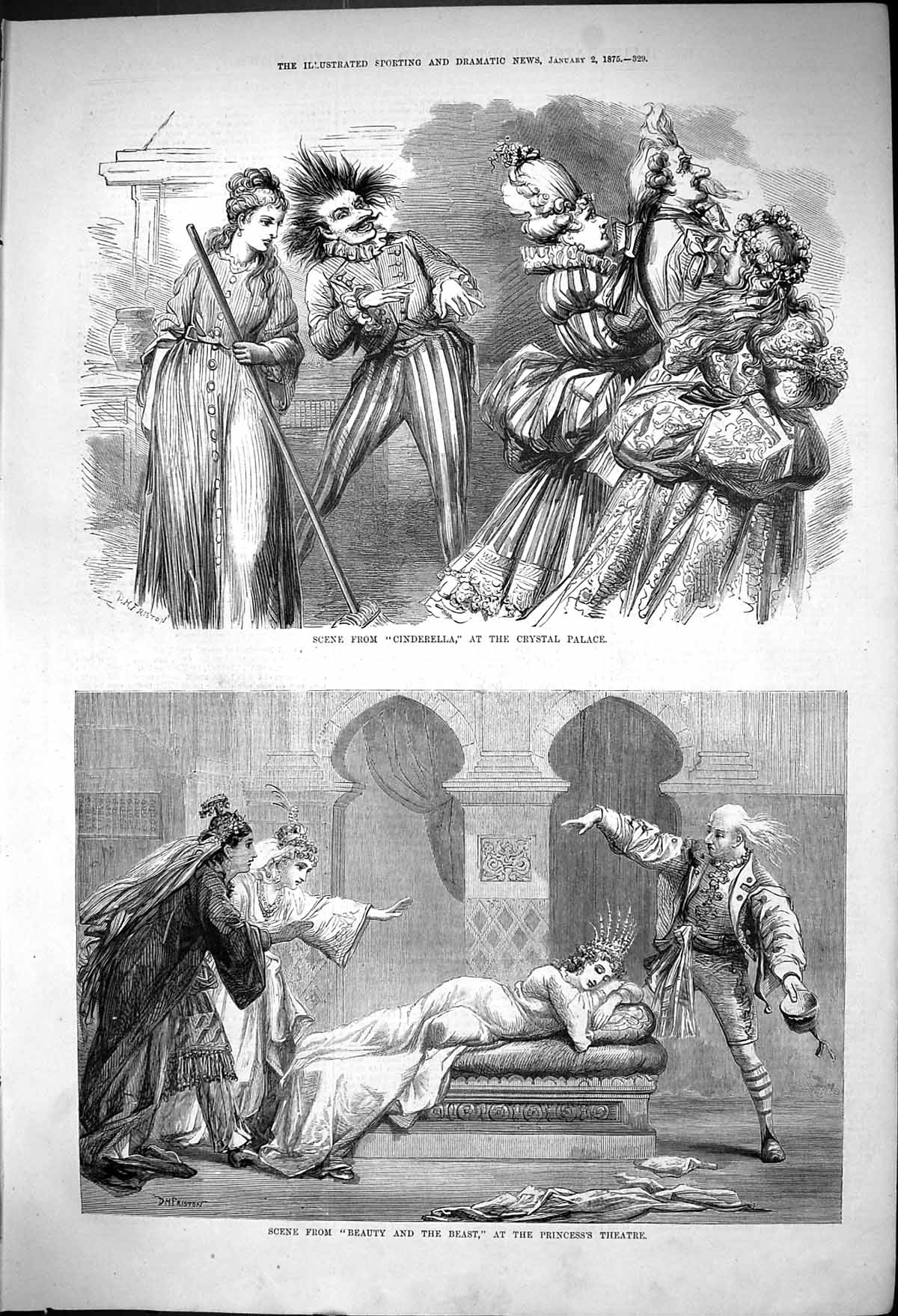 Old Cinderella Crystal Palace Beauty & Beast Princess'S Theatre 1875 Victorian