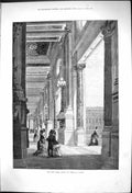 Original Old Antique Print New Opera House Paris La Loggia Bertrand 1875 19th