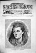 Original Old Antique Print Miss Emily Fowler As Louise In Two Orphans 1875 19th
