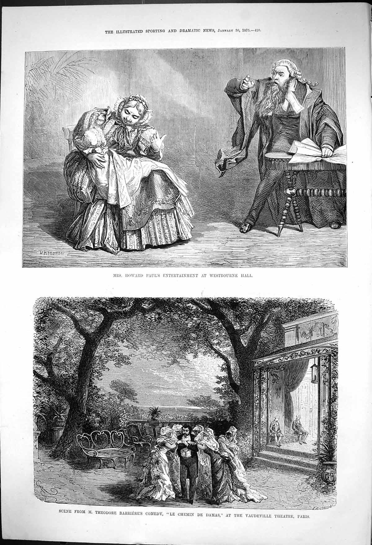 Old Mrs H Pauls Entertainment Westbourne Hall Le Chemin De Damas 1875 Victorian