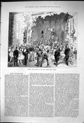 Old Antique Print Behind Scenes New Paris Opera House Ropes Ladders 1875 19th