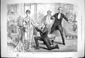 Antique Old Print Scene Our Boys Vaudeville Theatre Man Lady Bended Knee 1875