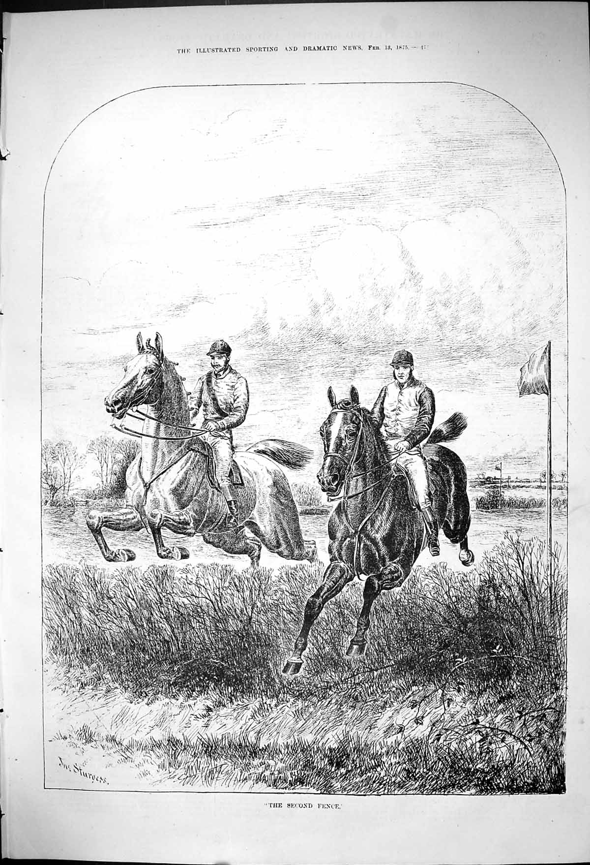 Old Second Fence Horses J Sturgess Yorkshire Oddities Ready Meet 1875 Victorian