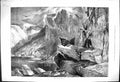 Original Old Antique Print Eagles Nest Twigs Rocks Edge Lake 1875 Victorian