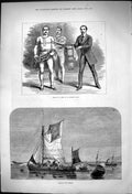 Old Antique Print Assault Arms St Georges Hall Trotting For Whelks 1875 19th
