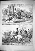 Old Hunting Sketches Plenty In Hand Had Enough Horses Fence Chess 187 Victorian
