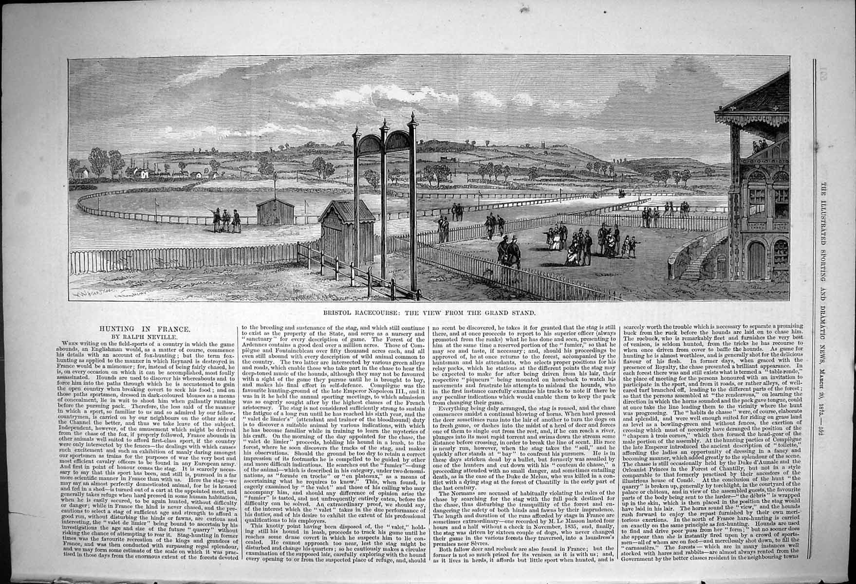 Old Bristol Racecourse View Grandstand Captious Critic Cookery Book18 Victorian