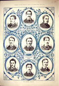 Old Print Oxford Boat Race Team Hopwood Way Courtney Marriooo Bankes1875 19th