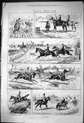 Original Old Antique Print 1875 Day'S Run Hunting Horses Hounds Sport Huntsmen