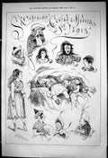 Antique Old Print 1875 Theatre Conrad Medora St. James Theatre Dower Wilson