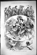 Original Old Antique Print 1875 Intimidad Lost Realia Strand Theatre Actors