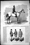 Old Antique Print 1875 Earl Spencer Horse Master Pytchley Huntsman Sport 19th