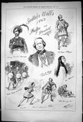 Antique Old Print 1875 Sadlers Wells Theatre Phelps Macbeth Macduff Actors 19th