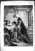 Old Antique Print 1875 Mrs Mary Gladstane Elizabeth Queen England Theatre 19th