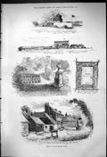 Antique Print 1875 Epsom Black House Stone Grave Amato Racing Course Sport 19th