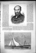 Old 1875 Portrait Captain Nares Arctic Expedition Yacht Crash Kingsto Victorian