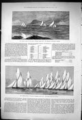 Antique Old Print Royal Northern Yacht Club Cumbrae Large Boats Dunoon 1875