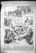 Antique Old Print 1875 Horses Coaches Transport Coaching George Cruikshanks