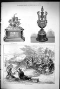 Old Antique Print 1875 Goodwood Horse Racing Cup Brighton Lawn Spectators 19th