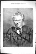 Original Old Antique Print Portrait Sir Edwin Landseer 1875 19th