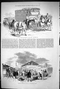 Antique Old Print Doncaster Horse Racing Transport Van Railway Station 1875