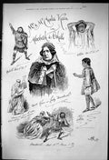 Antique Print 1875 Mr Mrs Charles Kean Macbeth Othello Shakespeare Theatre 19th