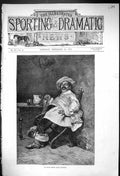 Old Print 1875 Man Sitting Table Drinking Jug On Good Terms With Himself 19th