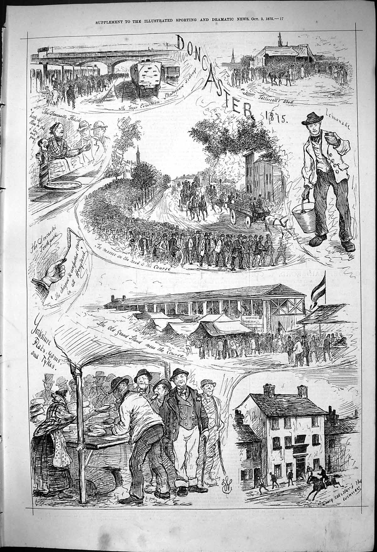 Old 1875 Doncaster Horse Racing Sport Yorkshire Yams Tykes Food Selle Victorian