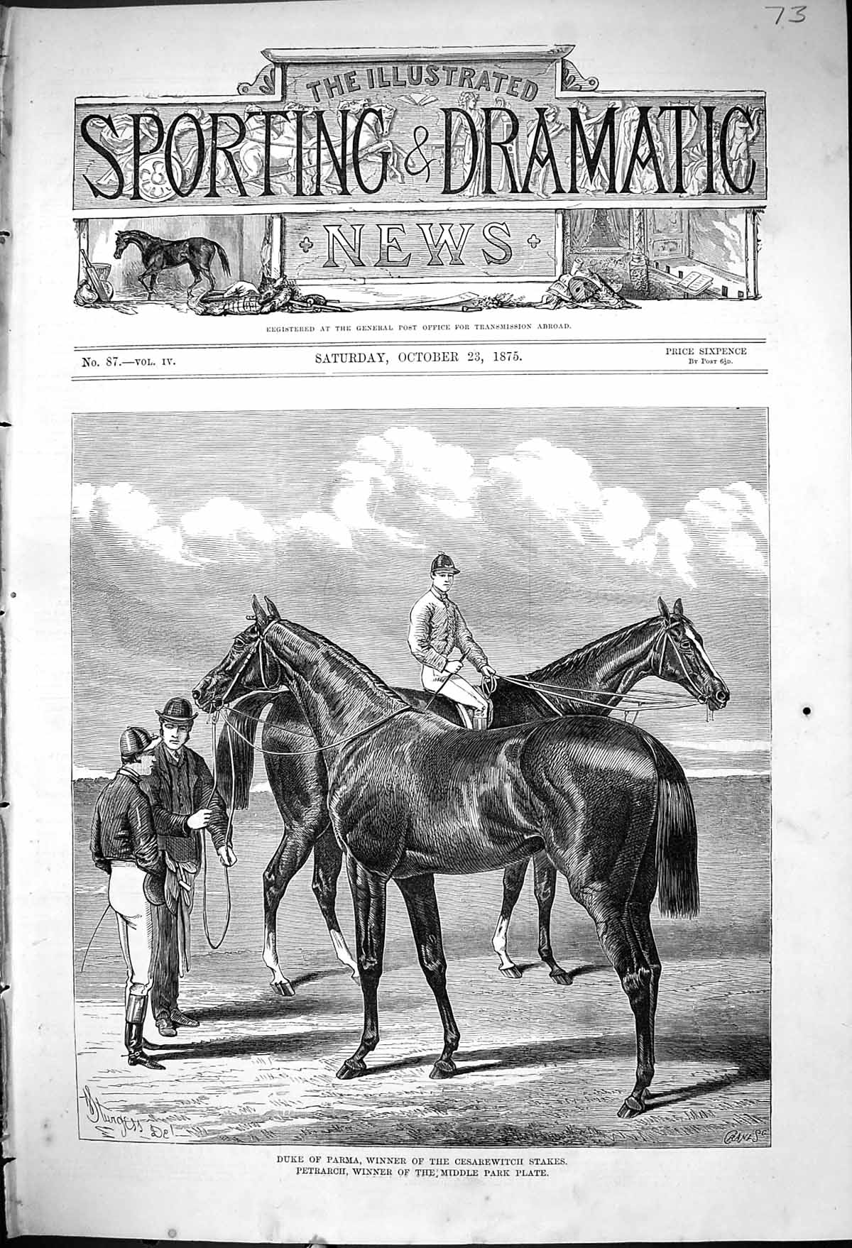 Old 1875 Duke Parma Cesarewitch Stakes Petrarch Middle Park Plate Hor Victorian