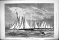 Antique Old Print 1875 Bound For Winter Quarters Sport Sailing Yachts Boats