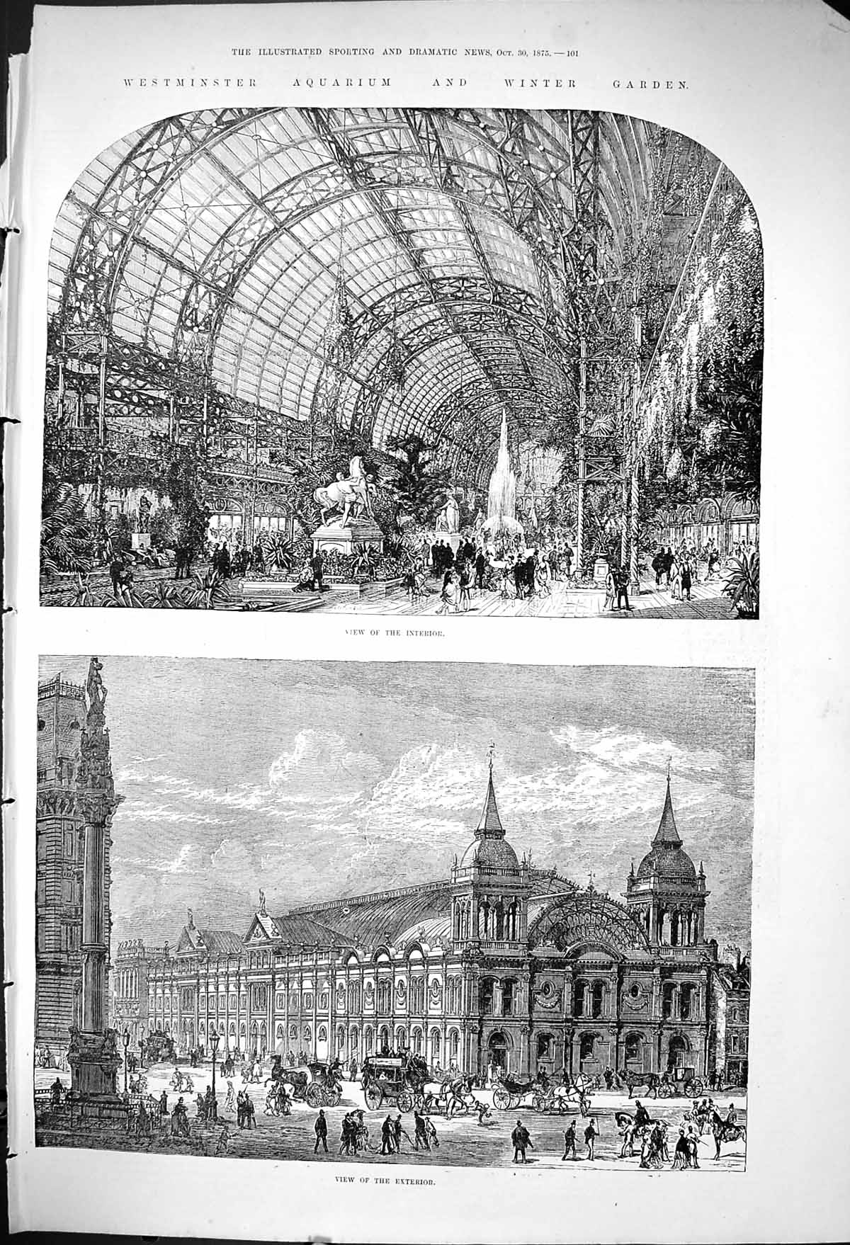 Old 1875 Westminster Aquarium Winter Gardens Interior Exterior Archit Victorian