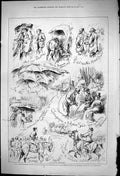 Original Old Antique Print 1875 Kingsbury Showers Horse Show Sport Victorian