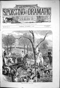 Antique Old Print 1875 Quorn Hounds Dogs Hunting Kirby Gate Huntsmen Sport 19th