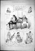 Original Old Antique Print 1876 Flamingo Strand Theatre Wilson Romantic Music