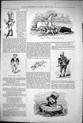 Antique Old Print 1875 India Hunting Sport Pig Sticking Patent Life Preserver