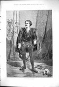 Original Old Antique Print 1875 Portrait Signor Rossi Hamlet Theatre Actor 19th