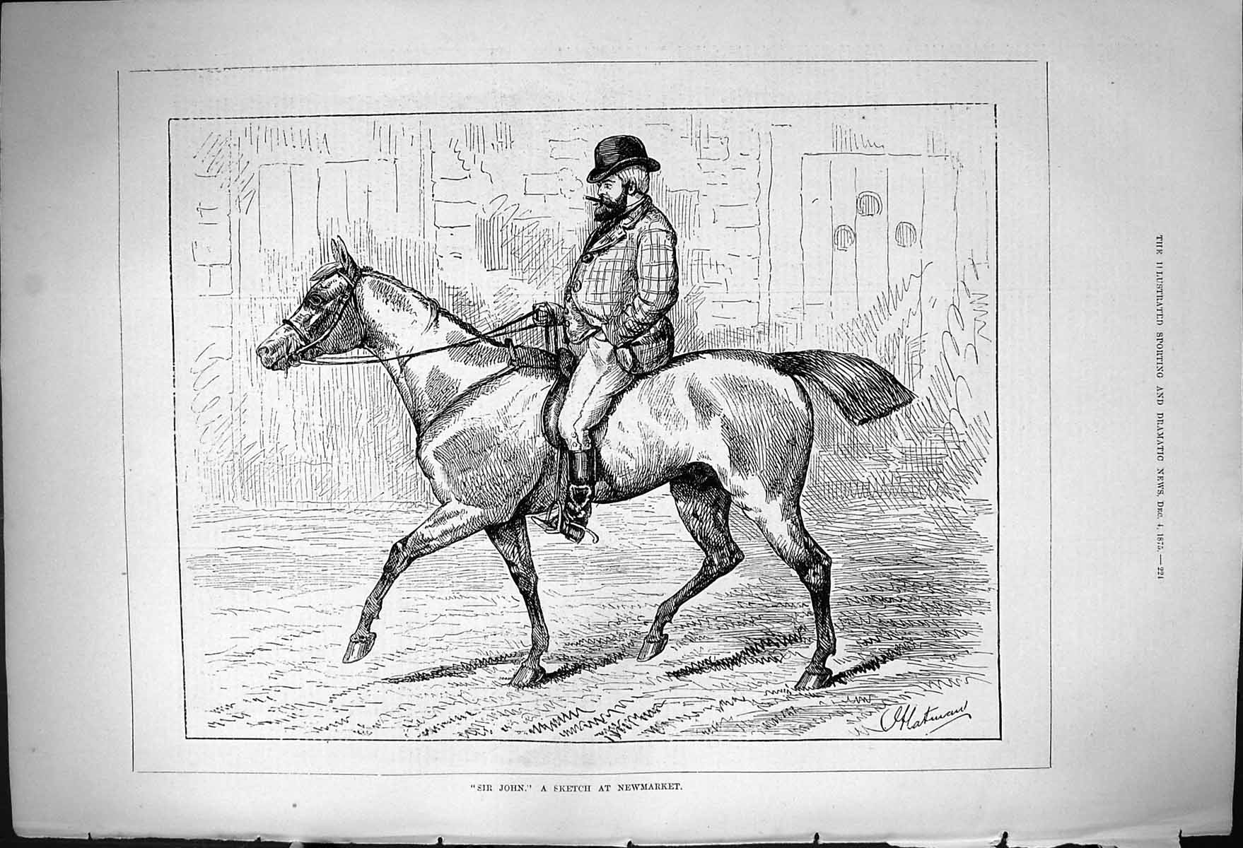 Original Old Antique Print 1875 King Morvan Men Ladies Romance French Salon