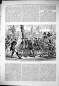 Original Old Antique Print 1875 Scene All For Her Mirror Theatre Actors 19th