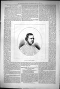 Original Old Antique Print 1876 Portrait Fred Miller Cricketer Sport Man 19th