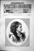 Original Old Antique Print 1876 Portrait Miss Blanche Cole Beautiful Woman 19th
